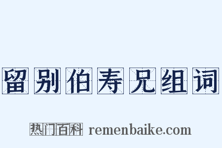 留别伯寿兄组词是什么意思的图片